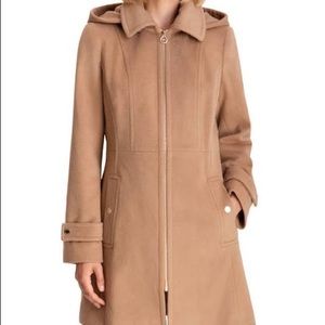 Michael Michael Kors Hooded Coat in dark camel